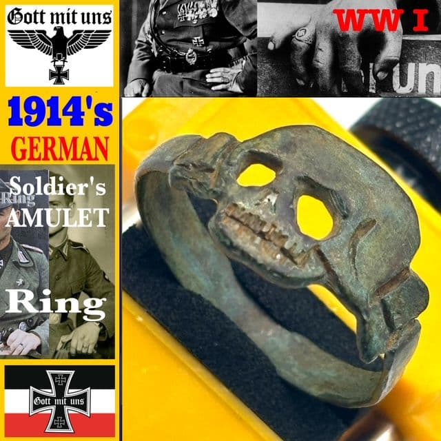 1914’s★ ドイツ帝国陸軍 ★初期 Skull Ring★部隊支給★ WW1