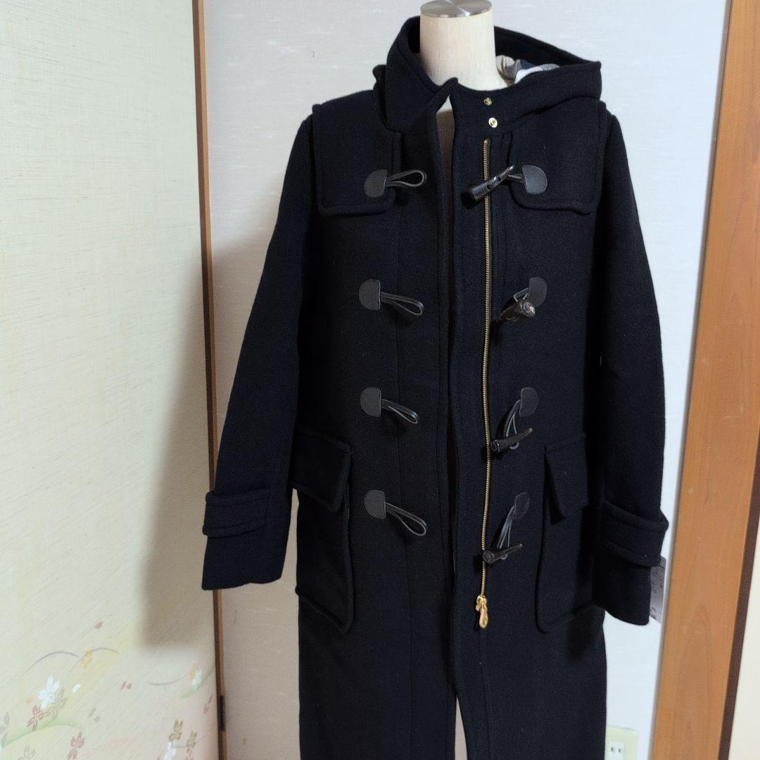 黒 ダッフルコート フード付き