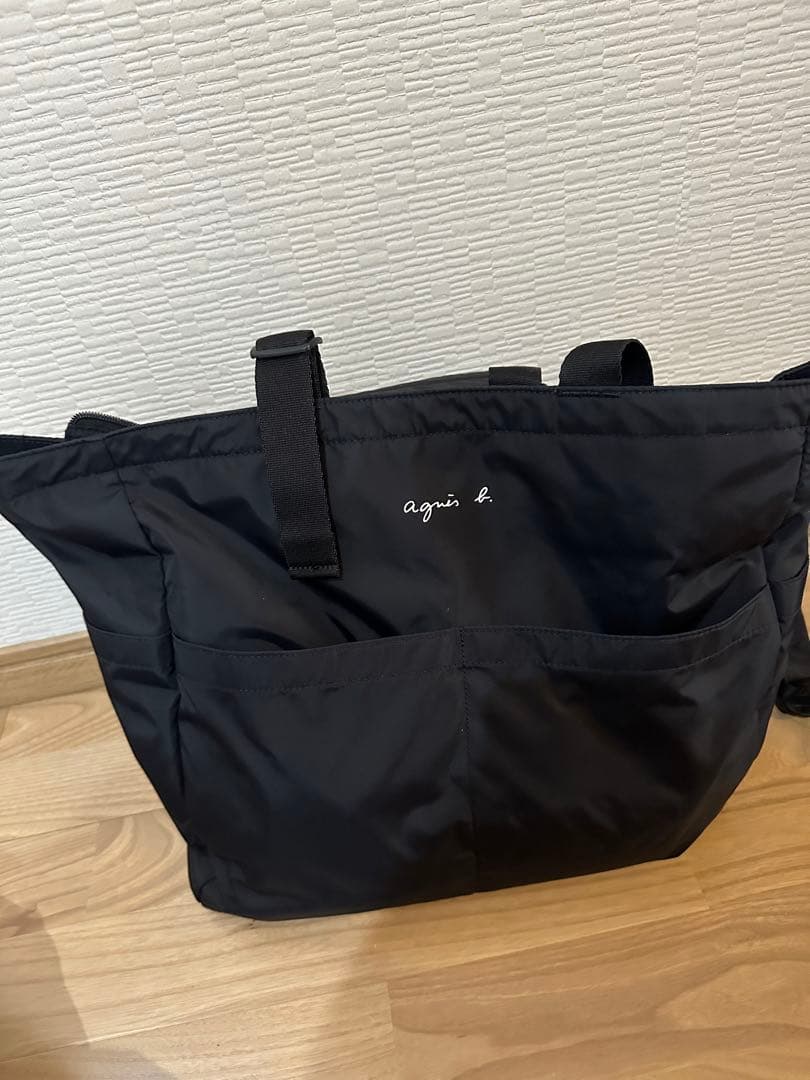 agnis b. アニエスべー　ブラック　マザーズバッグ