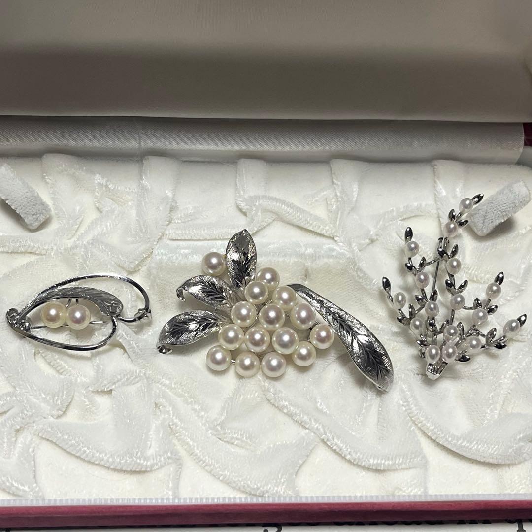 あこや真珠　ブローチ　3点セット　アコヤ真珠　本真珠　淡水パール 楽天市場】【最短即日発送】在庫完売後価格が上がります！あこやパール