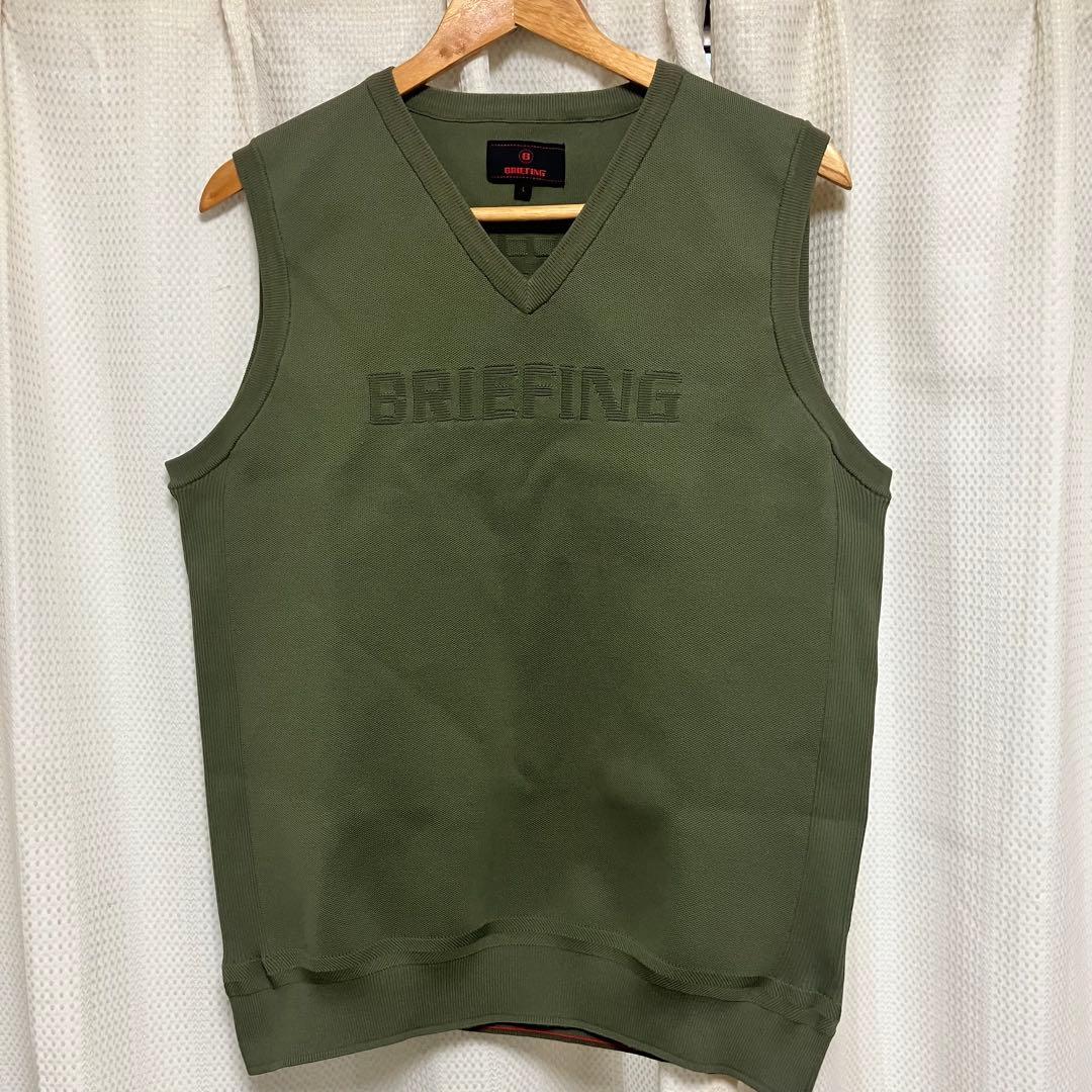 値下【美品！】BRIEFING Vネックベスト Lサイズ オリーブ