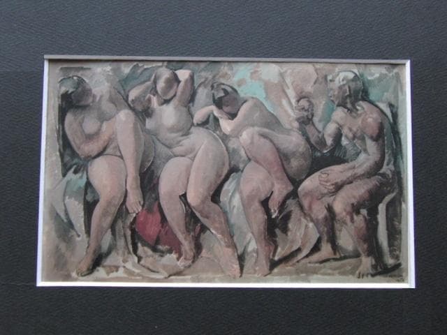 小磯良平、【パリスの審判】、希少な限定額装用画集画、新品高級額 額装付