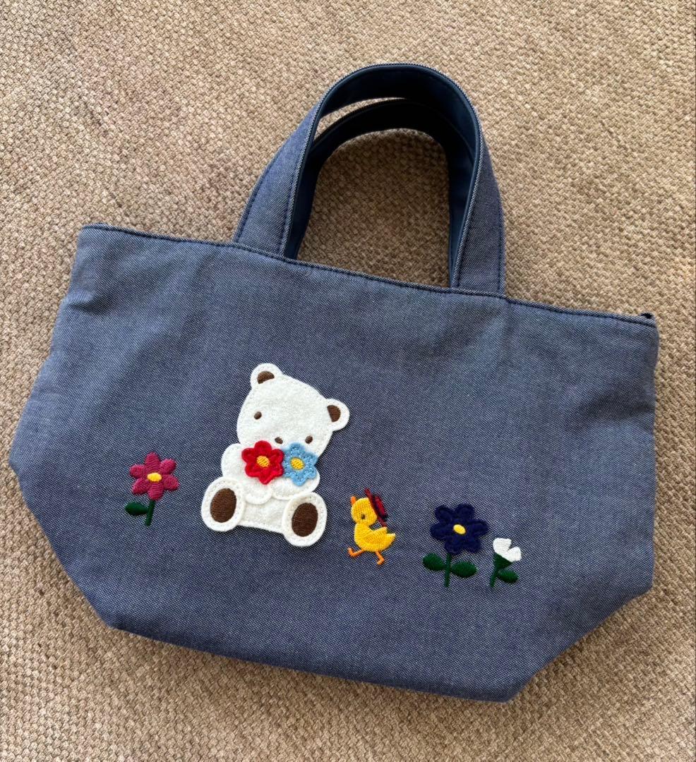 美品　ファミリア　ミニデニムトート