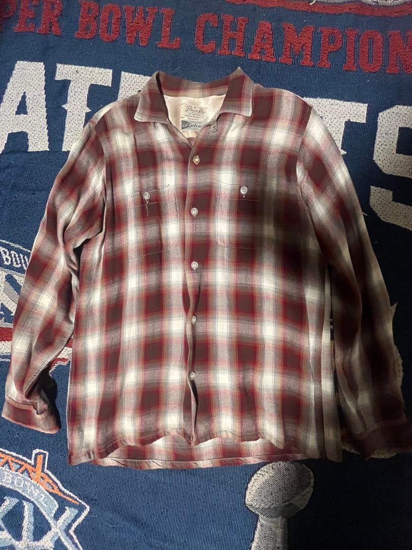 60s オンブレチェック　レーヨンシャツ