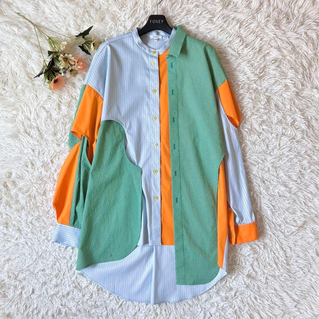 ENFOLD エンフォルド サッカーギンガム ホールSHIRT