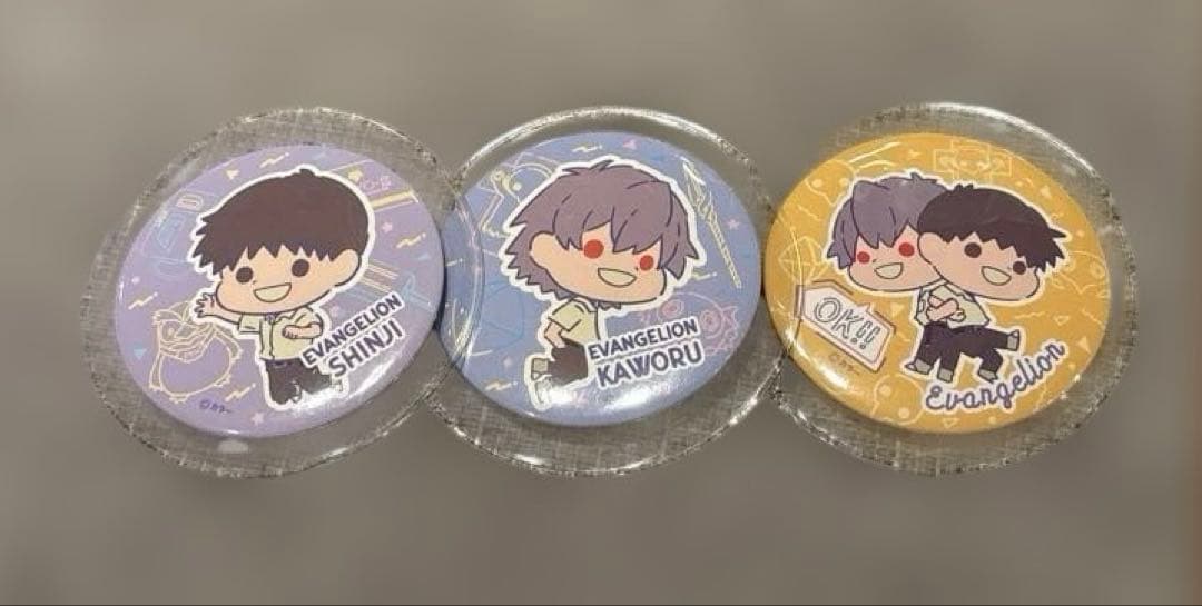 エヴァンゲリオン 缶バッジ シンジ カヲル 3個セット - メルカリ