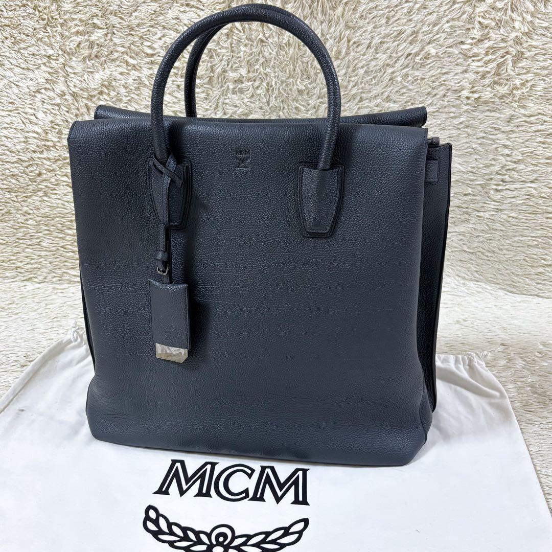 【極美品】MCM エムシーエム トートバッグ グレー系 大容量 ユニセックス