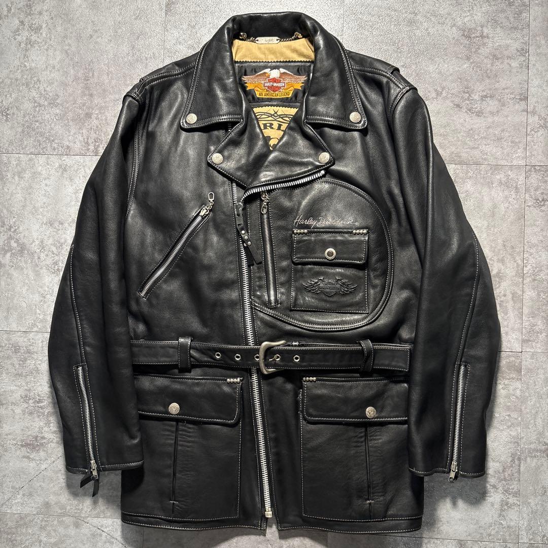 鬼レア　極美品　90s Harley-Davidson ライダースコート　黒