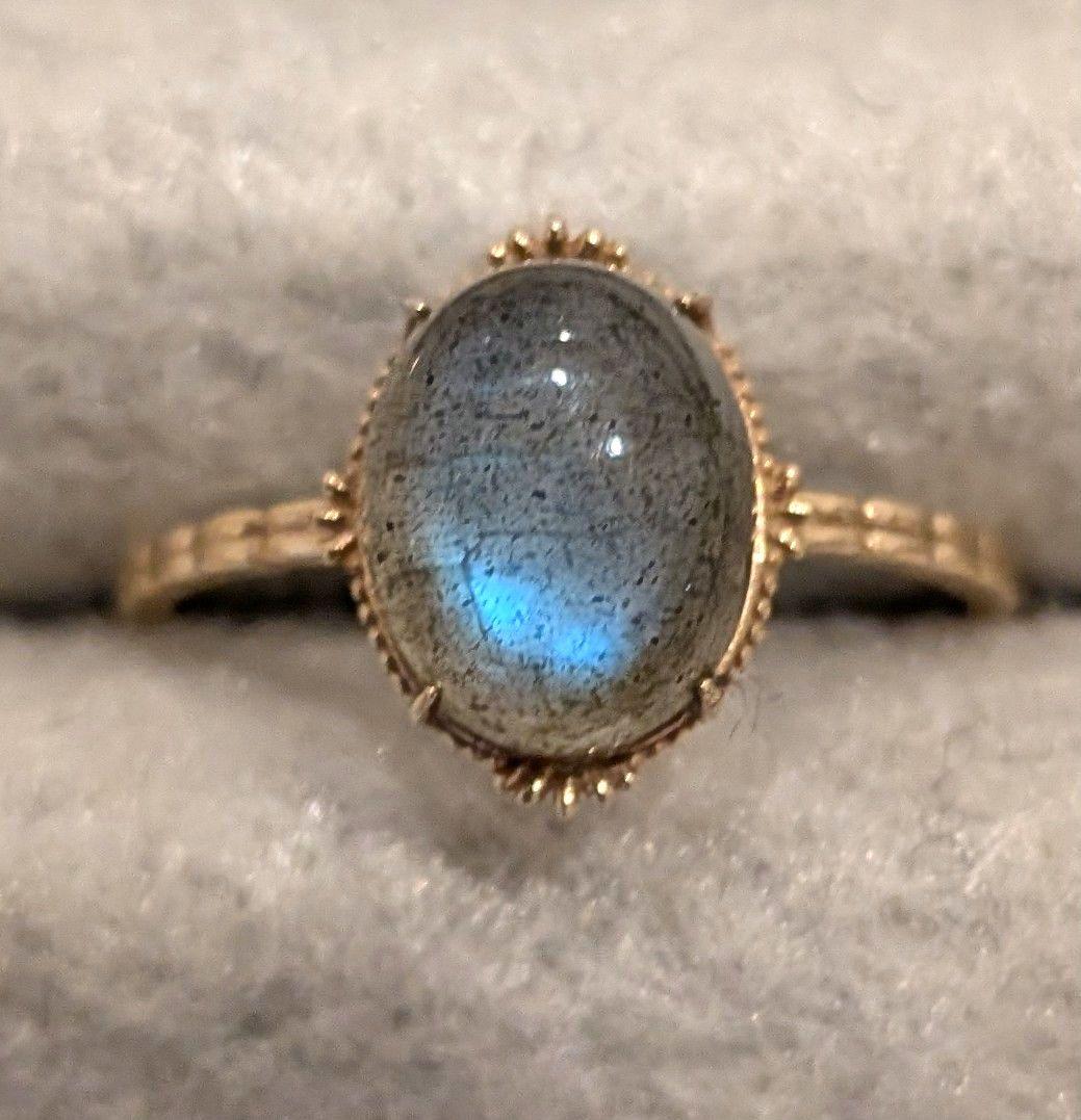 【NOIR DE POUPEE】K10 YG ラブラドライトリング　11号