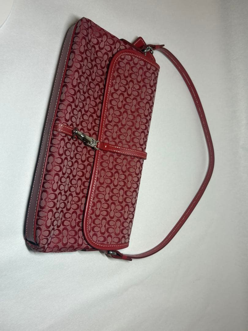 コーチ レッドシグネチャーハンドバッグ COACH ハンドバッグ