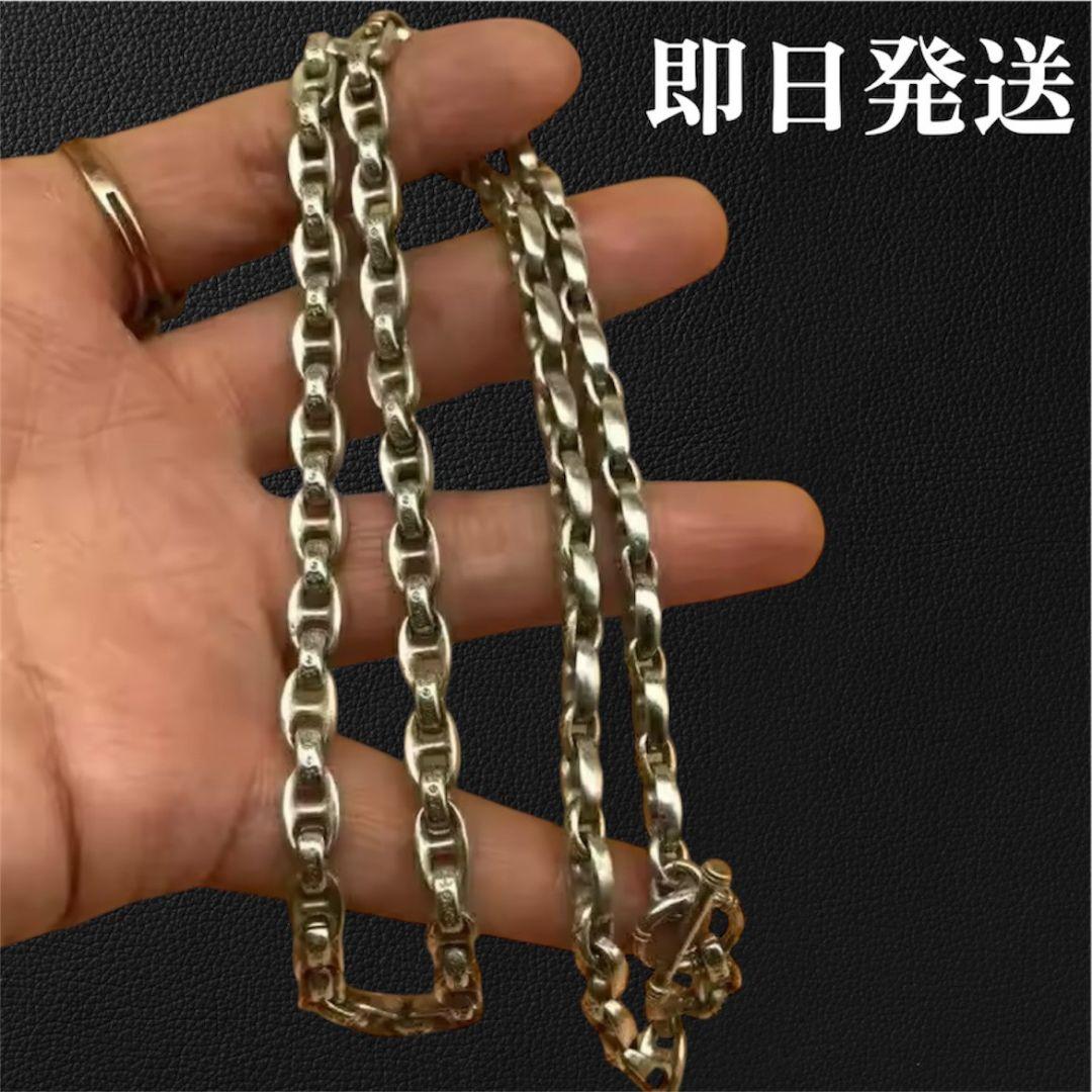 S925刻印　シルバーネックレス　アンカーチェーン　細角　ヴィンテージ　人気