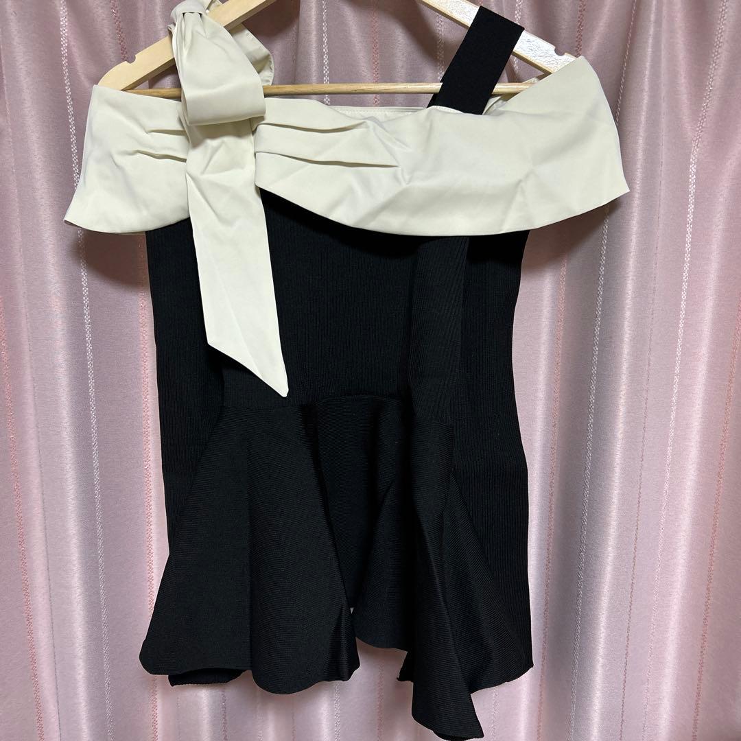 Rirandture オフショルリボンドッキングニット
