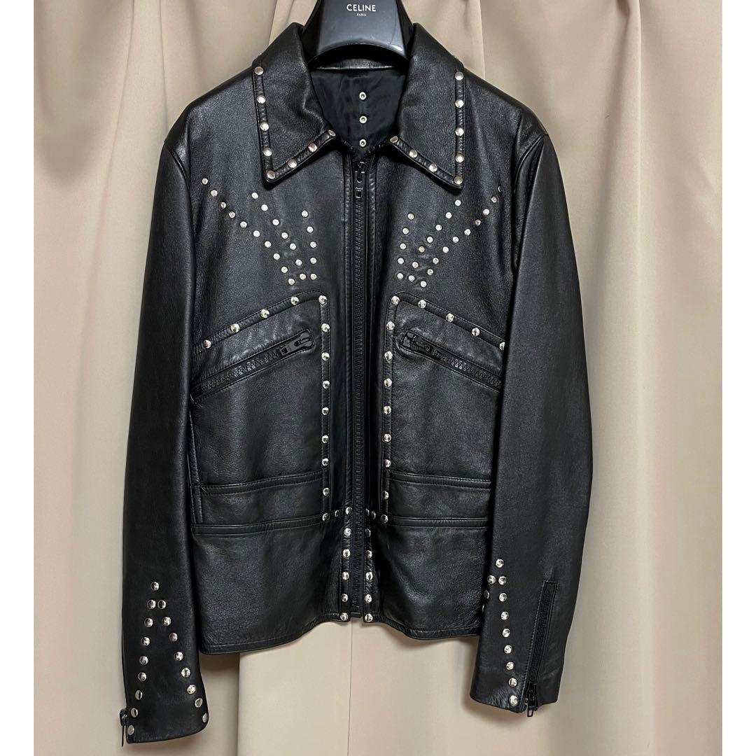 20AW Celine スタッズ シングルレザージャケット 44 ライダース - メルカリ