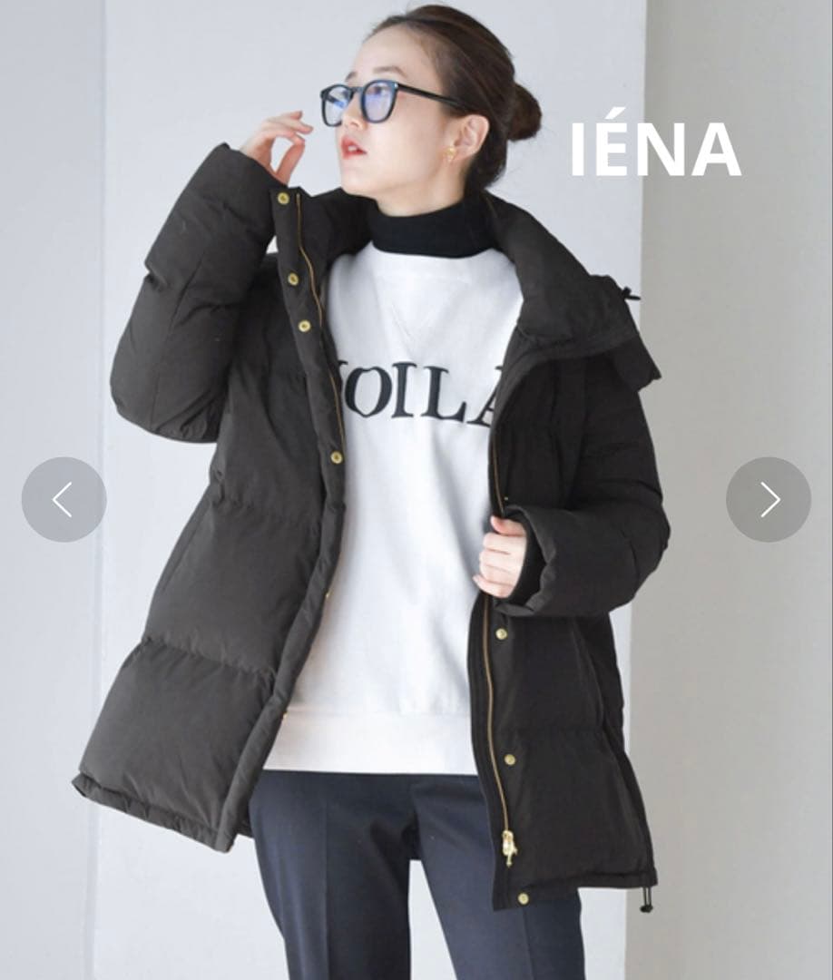 イエナ　IÉNA リサイクルダウンショートコート　38 黒 IENA（イエナ）の「リサイクルダウンショートコート（ダウンジャケット