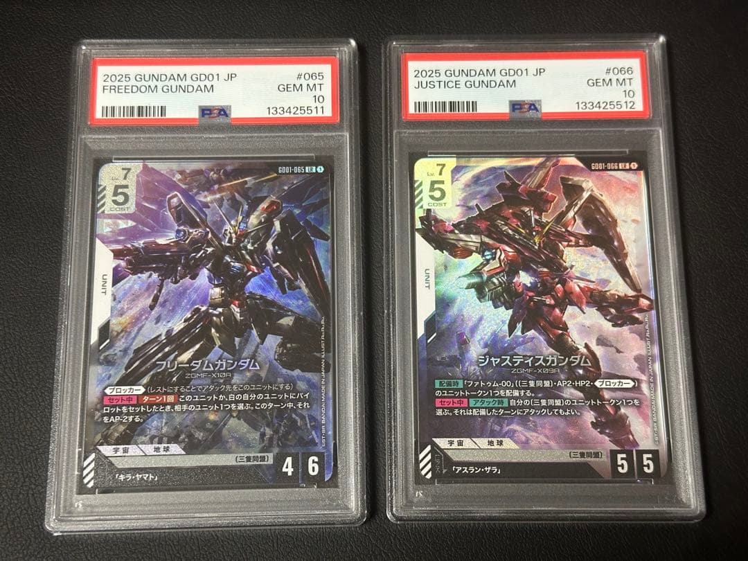 フリーダムガンダム & ジャスティスガンダム 連番 PSA10 d*7様 アーセナルベース マイティーストライクフリーダムガンダム