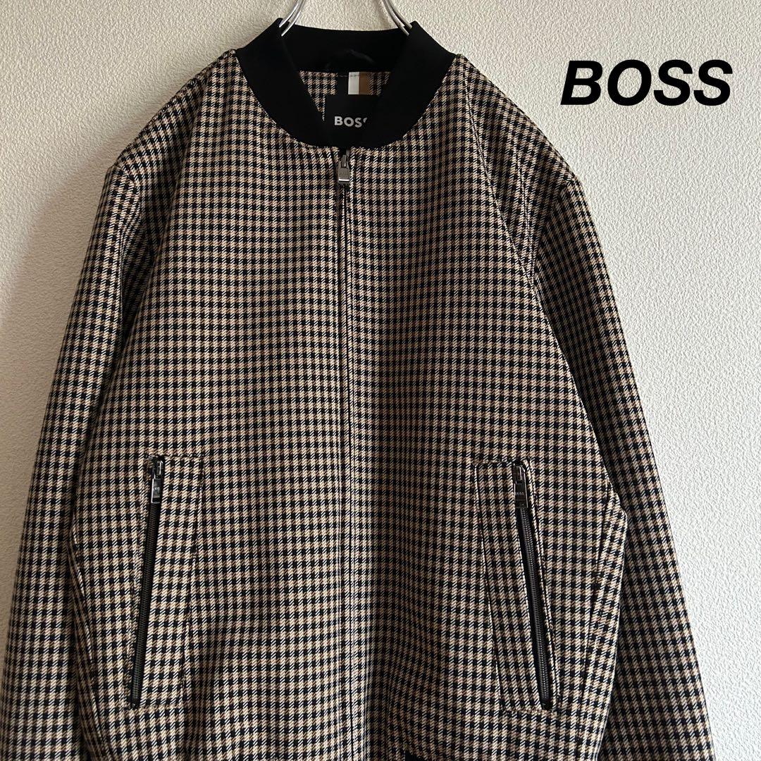 BOSS ボス ブルゾン ジャケット ガンクラブチェック 46 高級感◎