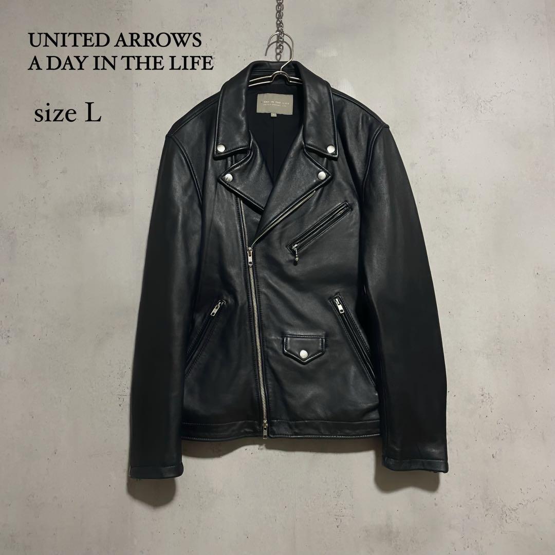 ユナイテッドアローズ ラムレザー ダブルライダースジャケット　L
