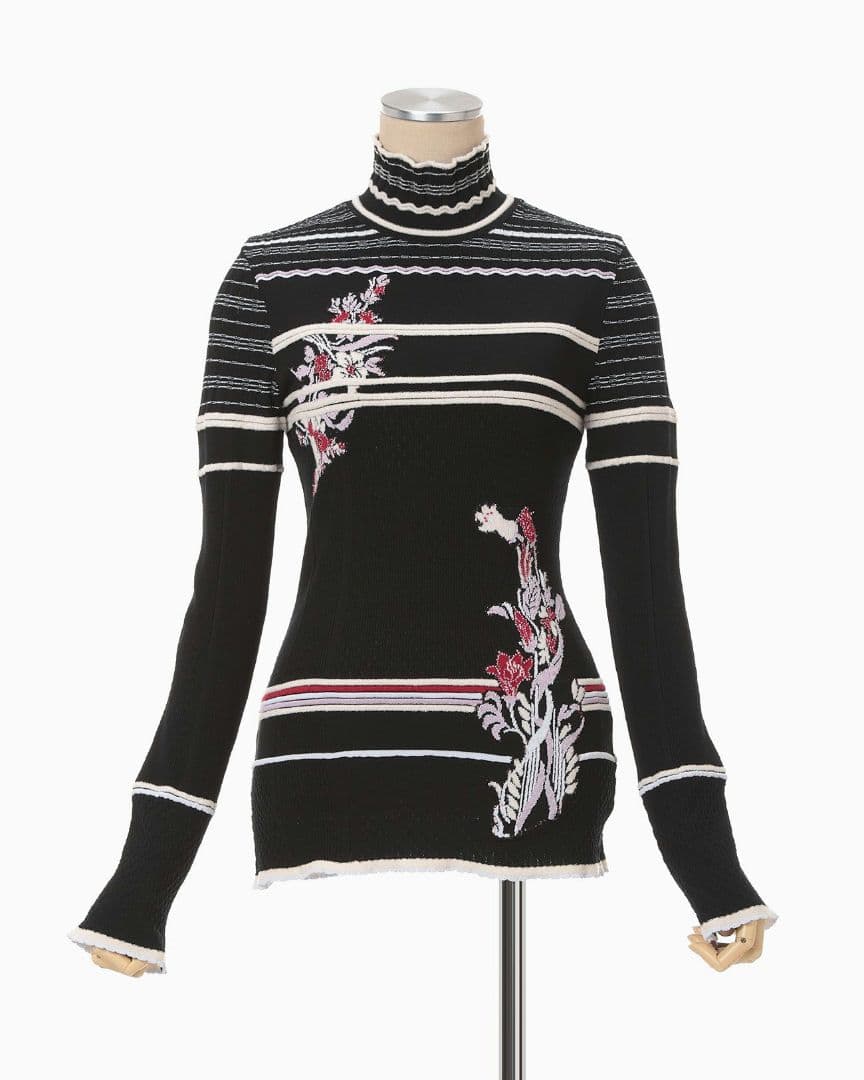 mame☆フローラルモチーフニットトップ☆新品未使用