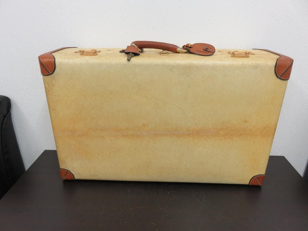 ヴィンテージ 本革トランク アンティーク 鍵付き イタリア製 トランクケース ヴィンテージ ミニ スーツケース / トランク アンティーク (鍵付き