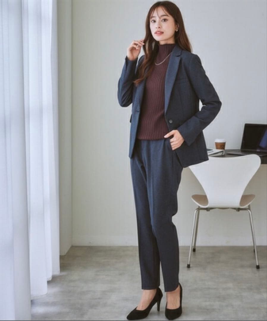 新品 nissen ニッセン 7days パンツスーツ 9号 秋冬 ウール調