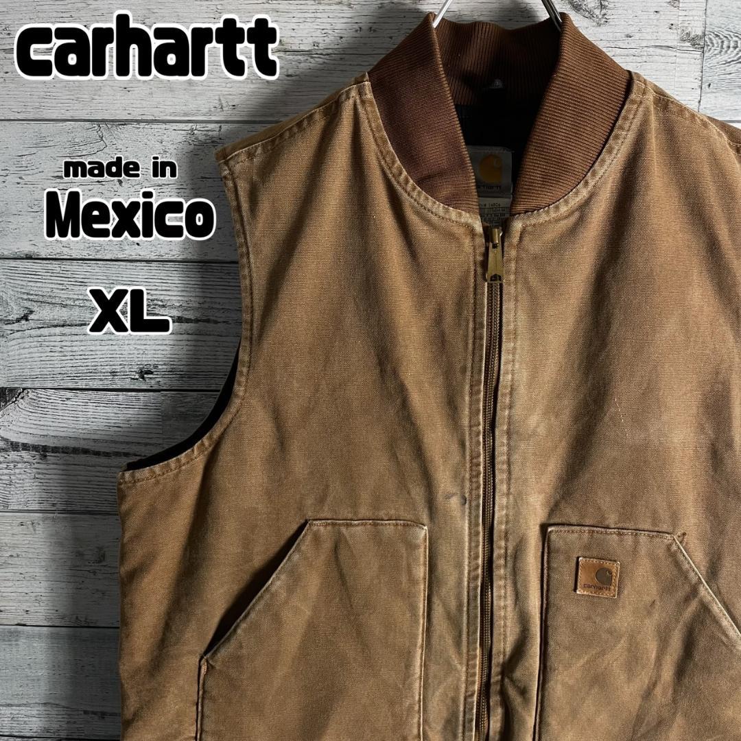 【メキシコ製】カーハート　ダックベスト V02 USA規格　メンズXL Carhartt（カーハート） V02 サンドストーン キルトライニング ダック