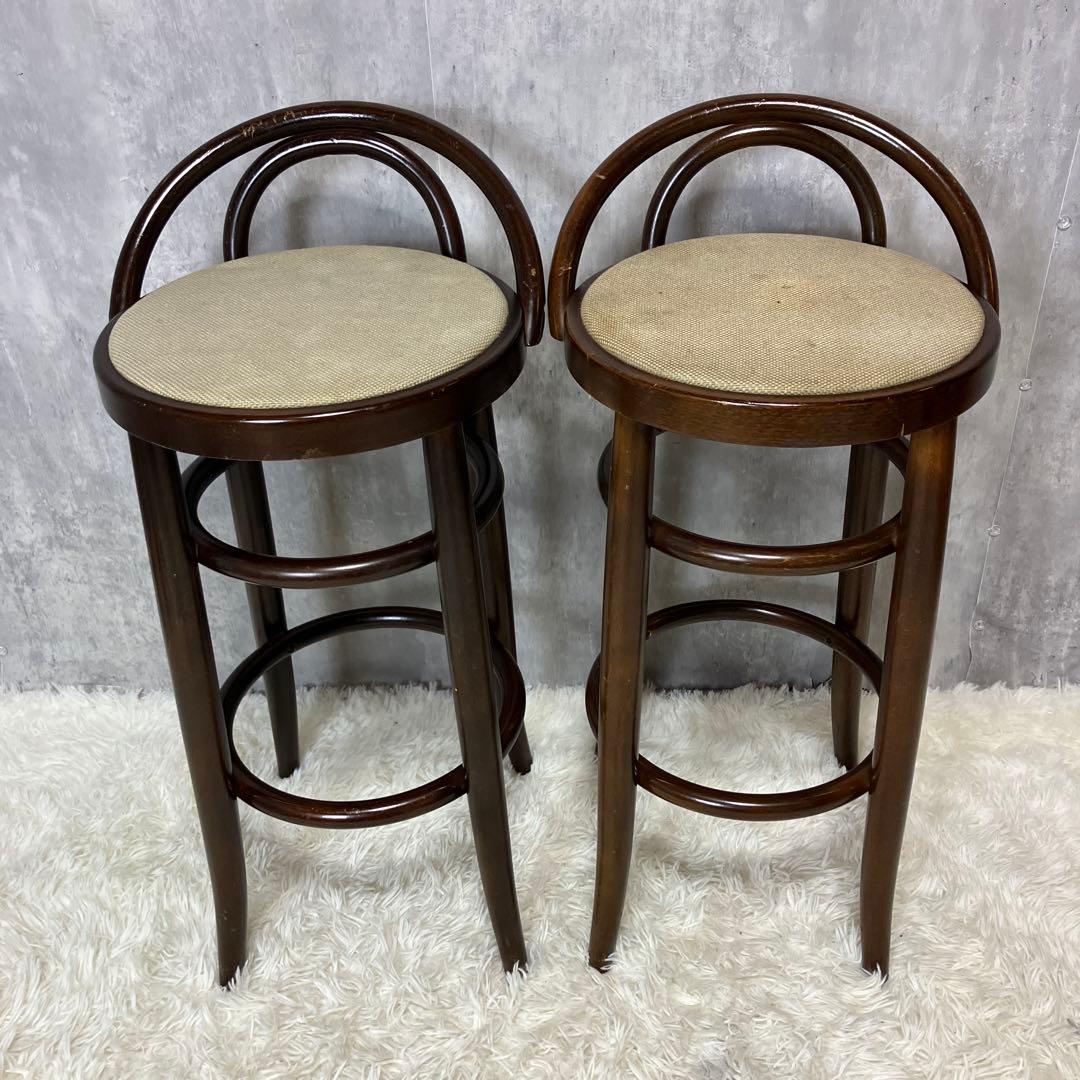 秋田木工 カウンターチェア ベントウッド 曲木 椅子 イス スツール 2脚セット