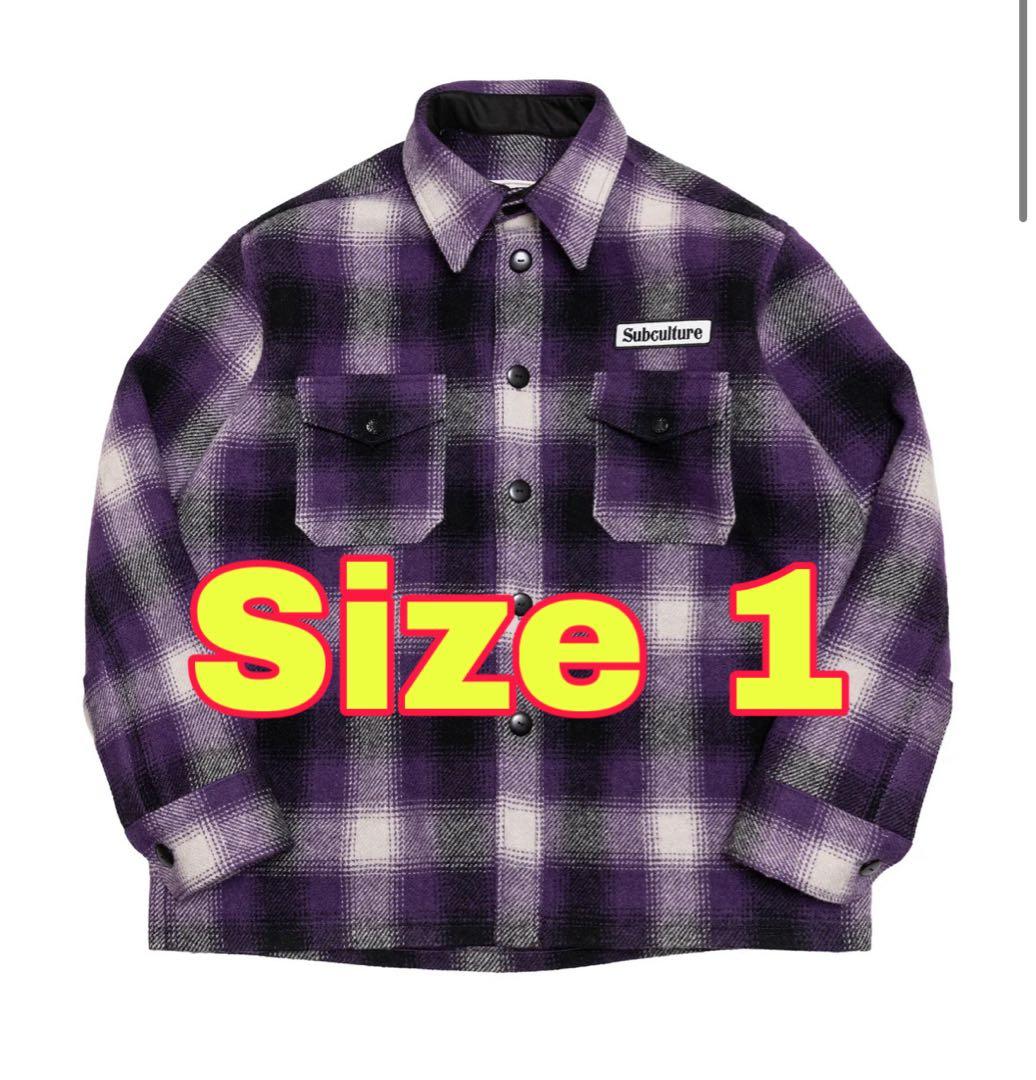 SUBCULTURE OMBRA CHECKJACKET PURPLE 1サイズ