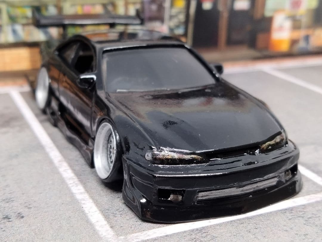 ホットウィールカスタム 日産 S14 シルビア フルエアロ ☆段リム