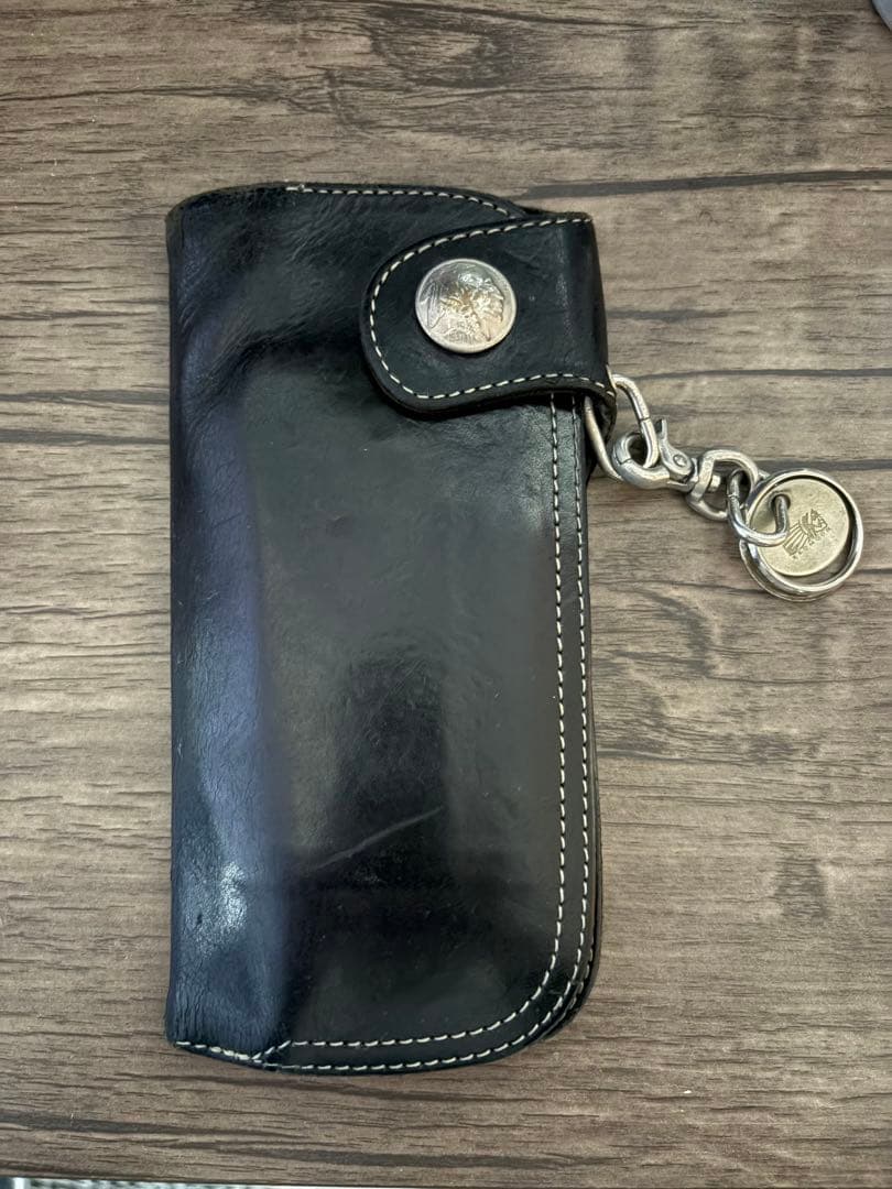 REDWING レッドウィングブラックレザー 長財布 チェーン付き