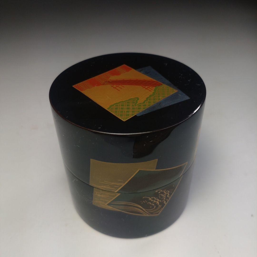 イ269 棗『蒔絵師 千峯作』『色紙蒔絵 中次 棗 共箱』漆