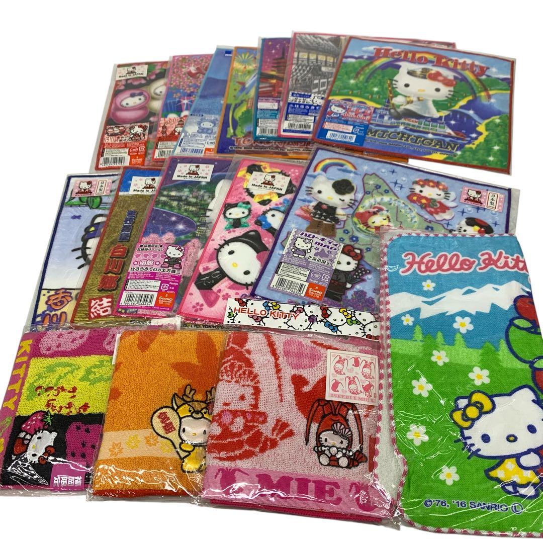 △ ご当地キティ キティちゃん タオル ハンカチ 16枚 まとめ売り 未