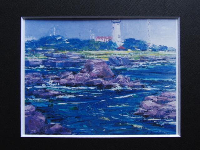 町田譽曽彦、【南房総白浜】、希少な大判額装用画集より、美品