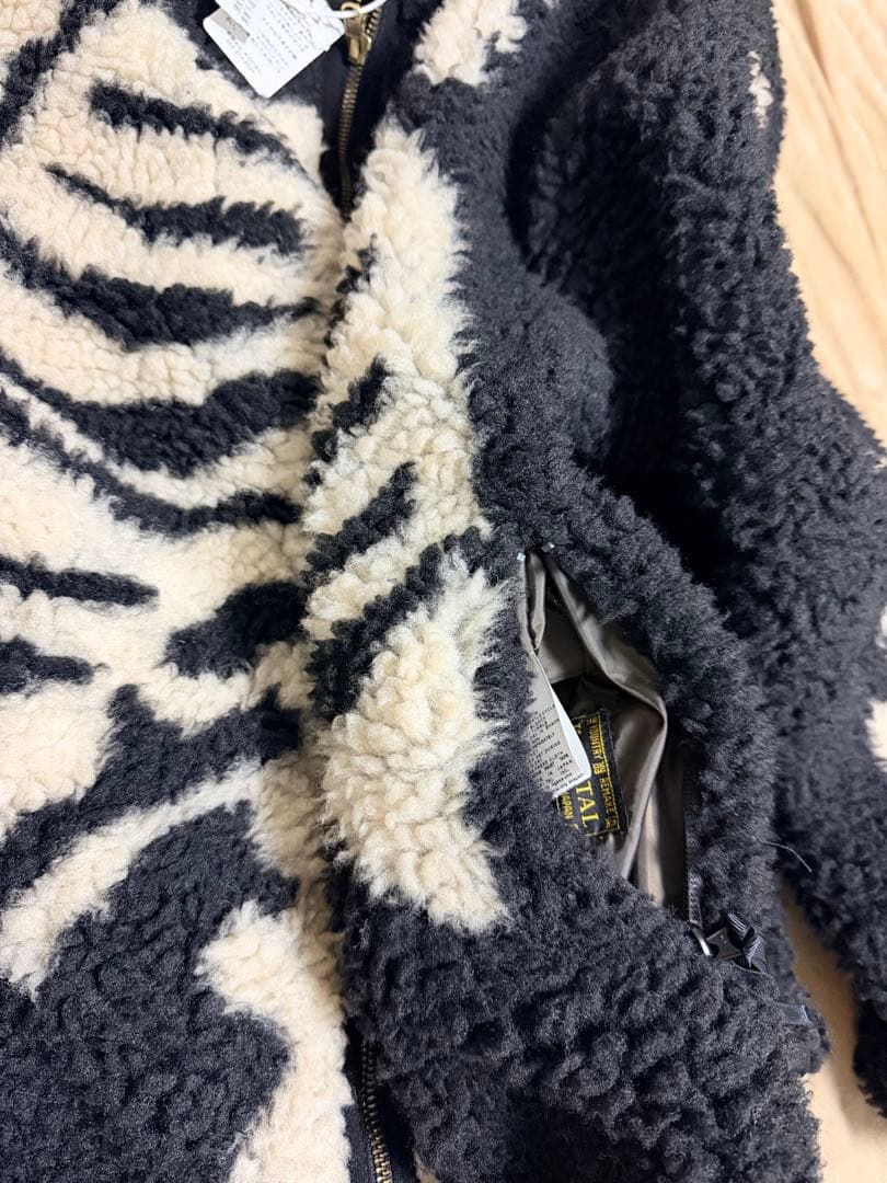 未使用 2面用 スケルトン フリースジャケット スカル骨 スカジャン