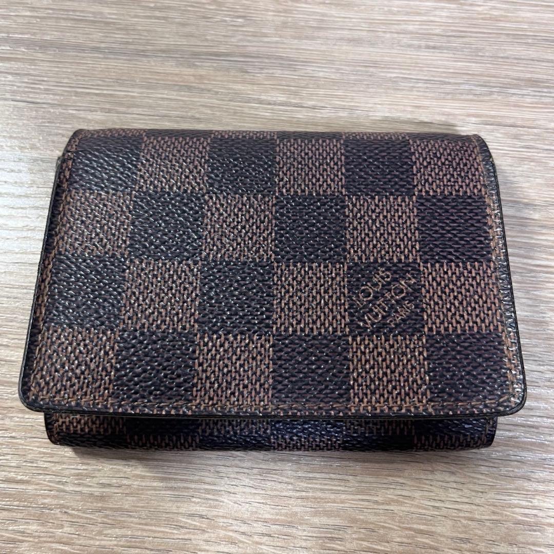 美品　ルイヴィトン ダミエ 名刺 カードケース　刻印あり 正規紙袋無料】ルイヴィトン カードケース 名刺入れ パスケース 大容量