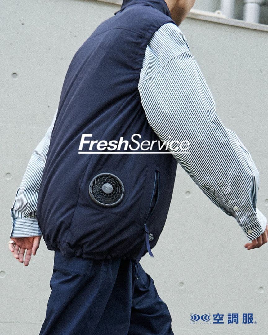 『美品』FreshService 空調服 黒 2ファン付き　Lサイズ FreshService(フレッシュサービス)】AIR COOLING VEST Ver.2.0