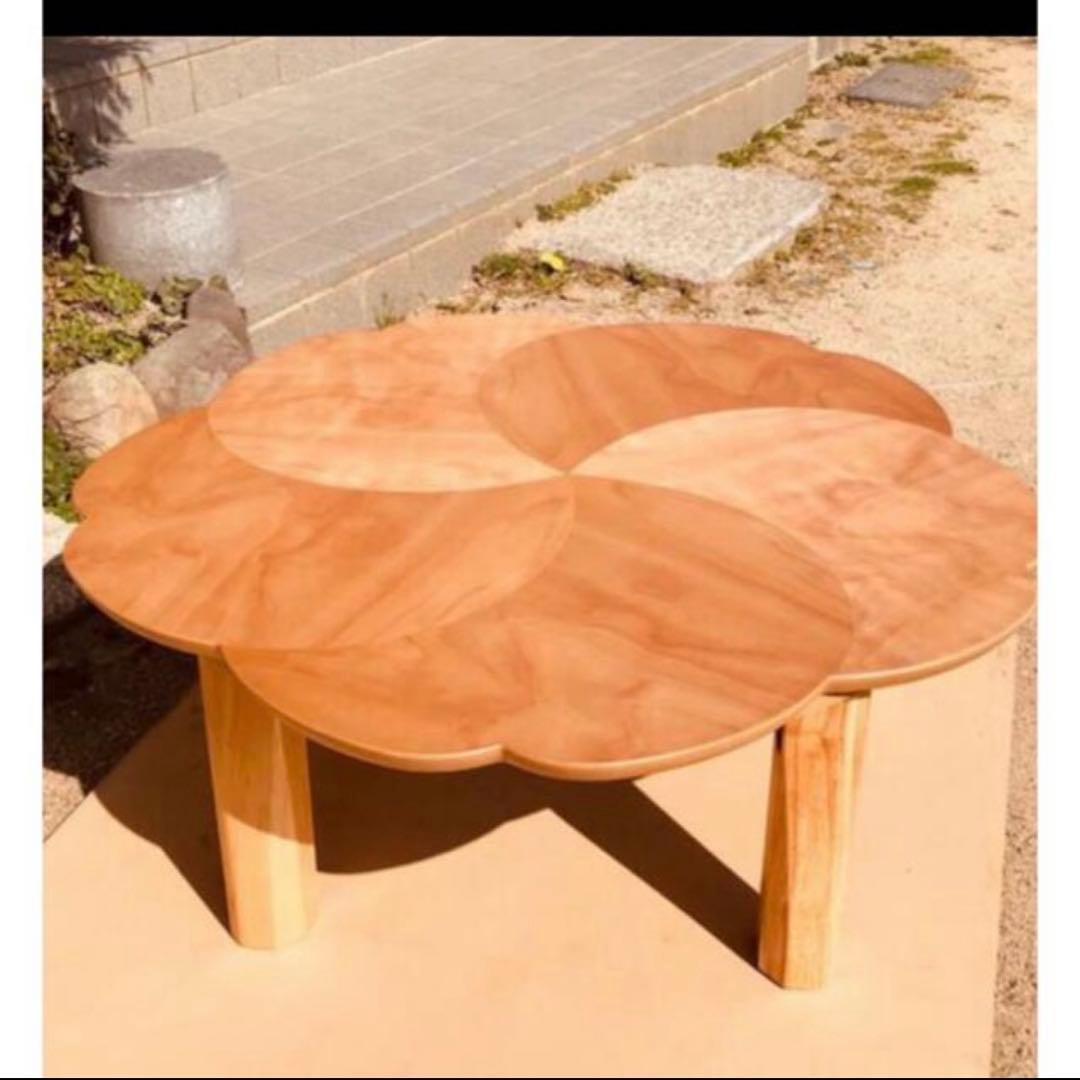 花柄ちゃぶ台サクラ90折りたたみ脚日本製