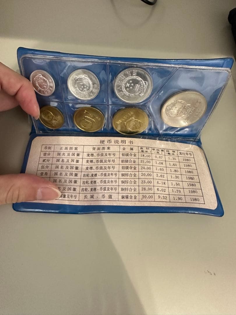 大特価】中国人民銀行 貨幣 青 ケース 1980年
