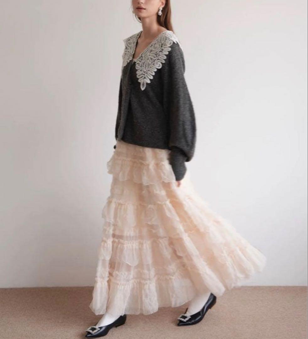 Acka. tulle long skirt size0 新品タグ付き