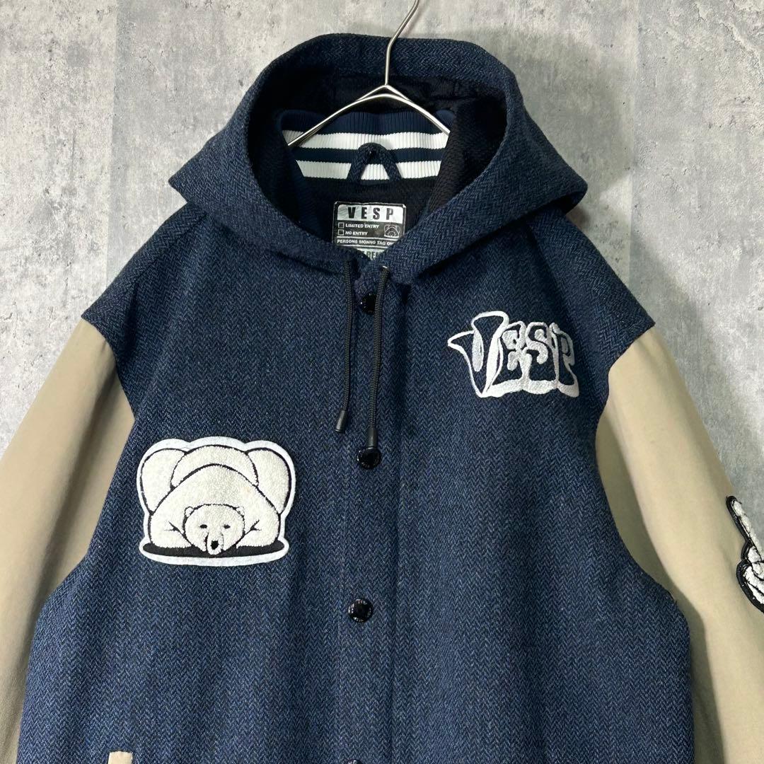 希少 VESP スノボーウェア ジャケット パーカー シロクマ M ベスプ