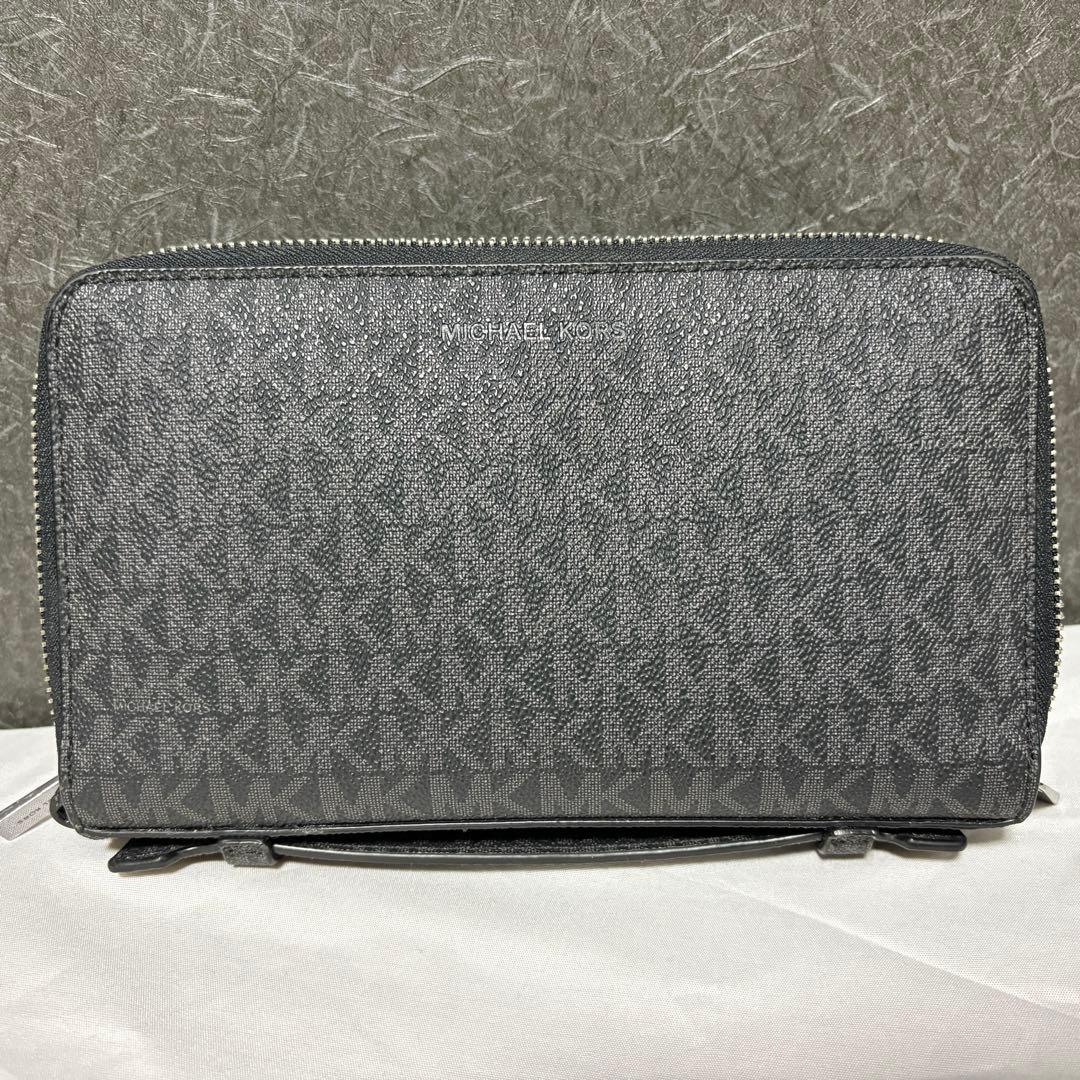 最終値下げ⭐︎マイケルコース　オーガナイザーMK総柄　レザー財布　ウォレットバッグ MICHAEL KORS（マイケルコース） メンズ バッグ バッグ レザー