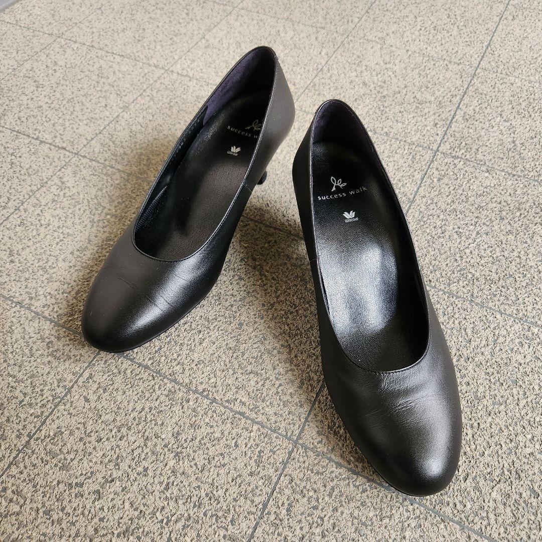 極美品★Wacoal サクセスウォーク パンプス 黒24.5㎝3E 209