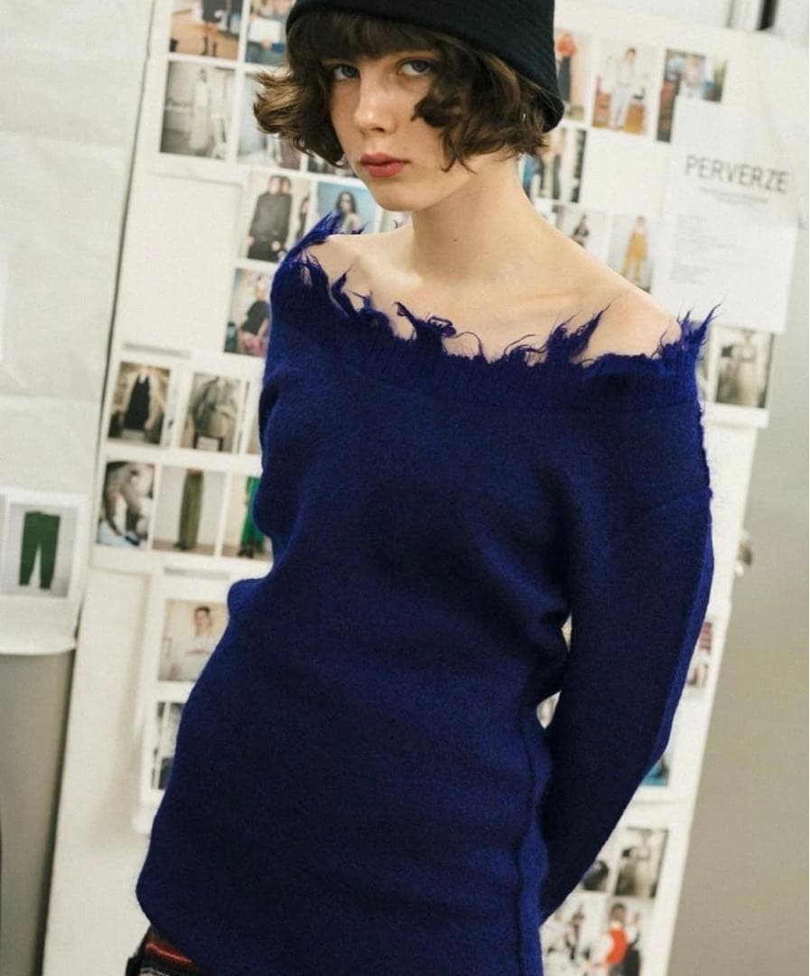 【perverze】Mohair&WoolDamagedKnit Sweater