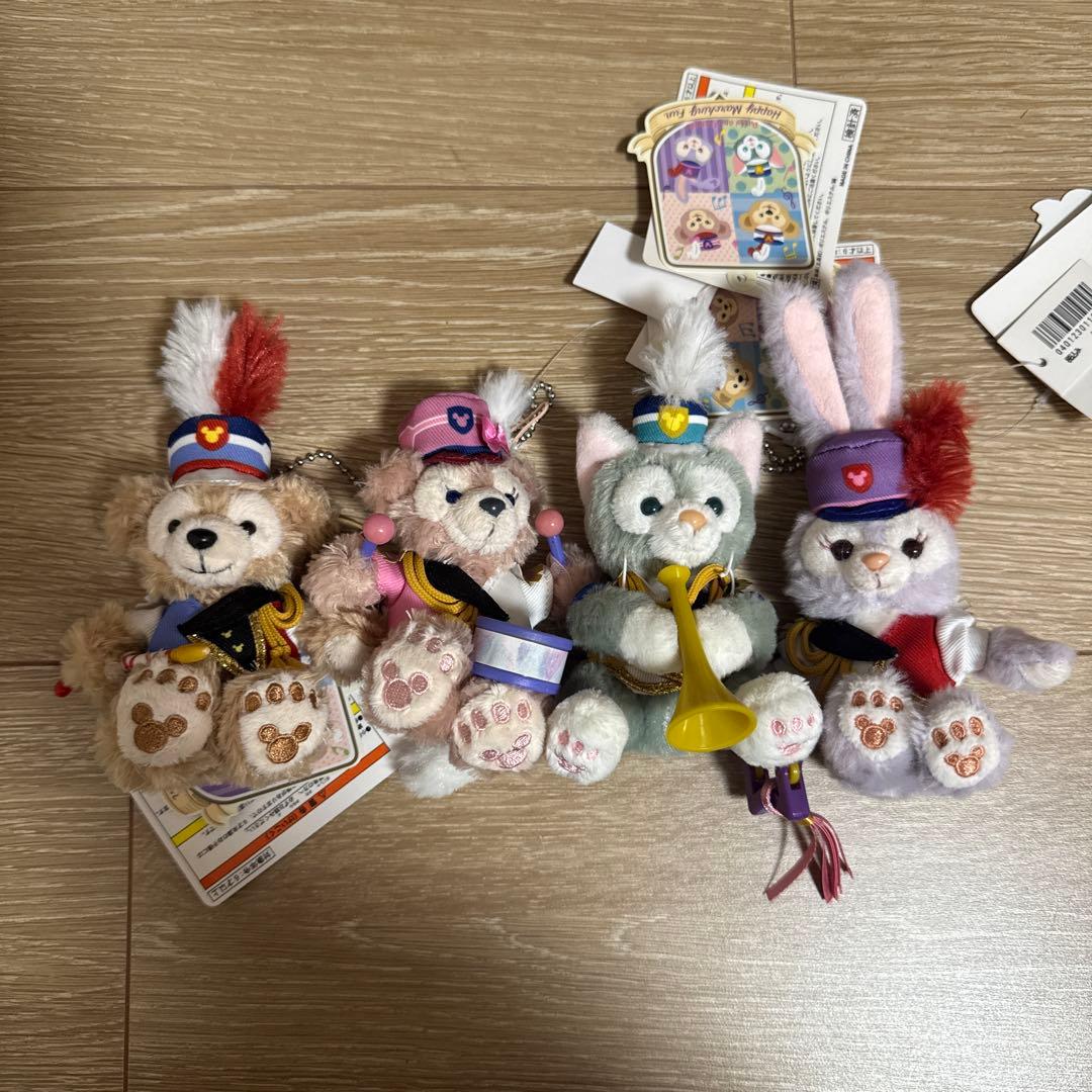 ダッフィー　ハッピーマーチングファン　ぬいぐるみストラップ　4体セット 公式】かわいいグッズがいっぱい！ダッフィー＆フレンズのハッピー
