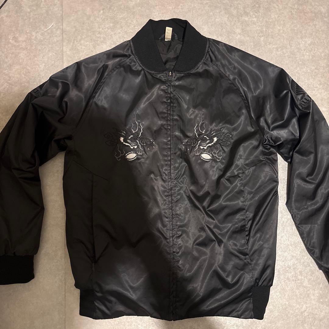 adidas ブラック スカジャン オールブラックス