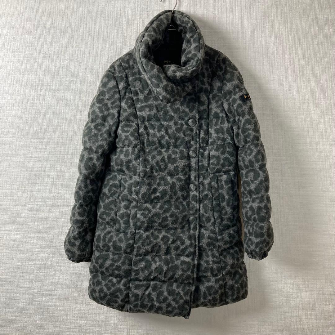 587 TATRASタトラス レオパード柄 ロングダウンジャケット ダウン