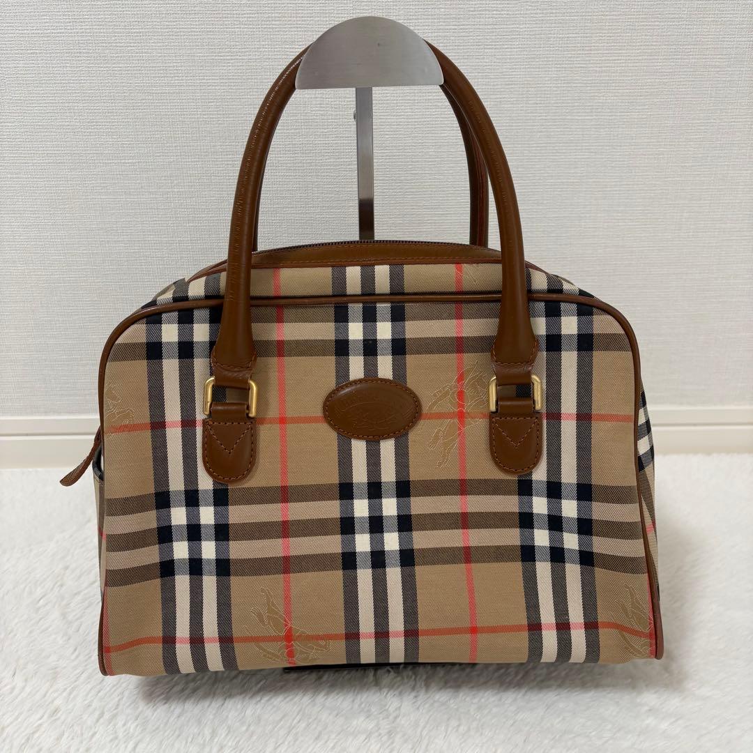 ヴィンテージバーバリー ミニボストンバッグ ノバチェック シャドーホース