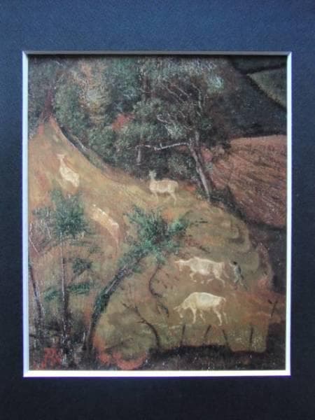 バルテュス、BALTHUS、牛のいる風景、希少な額装用画集より、新品高級額