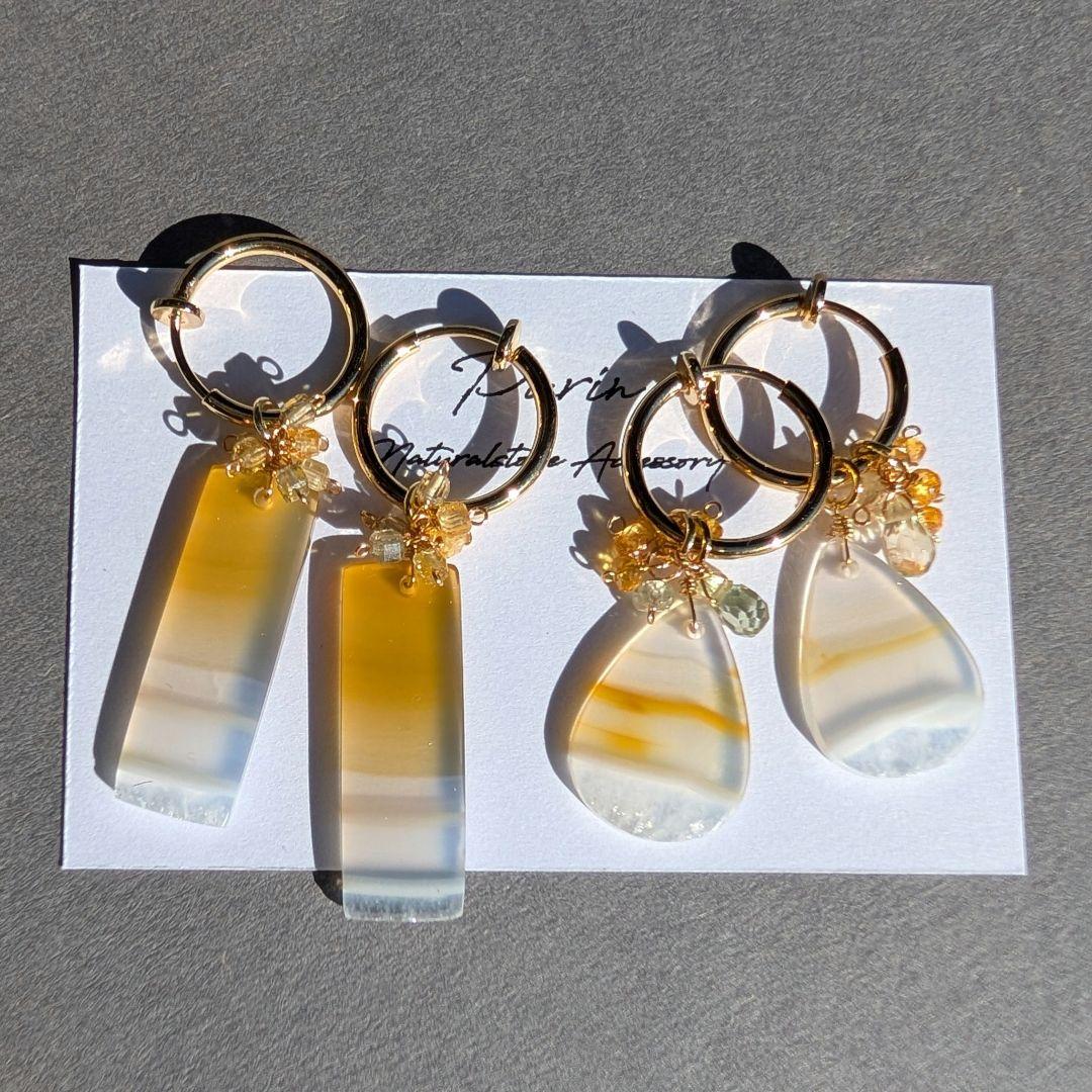 アイリスアゲート ジルコンピアス ピアス レディース アレルギー対応 ニッケルフリー K18 18金 ゴールド