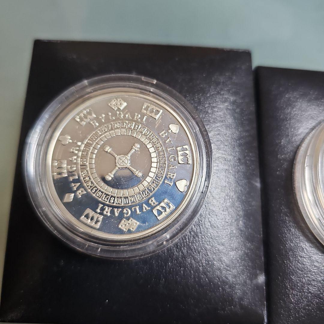 ラスベガスBVLGARI限定 サイコロデザイン金貨・銀貨2枚セット シルバー