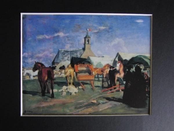 リュシアン・シモン、立ち寄り場、希少な額装用画集より